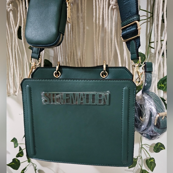 RARE* NEW! Steve Madden Bevelyn "CEDAR GREEN" Crossbody Bag Purse - Picture 8 of 8